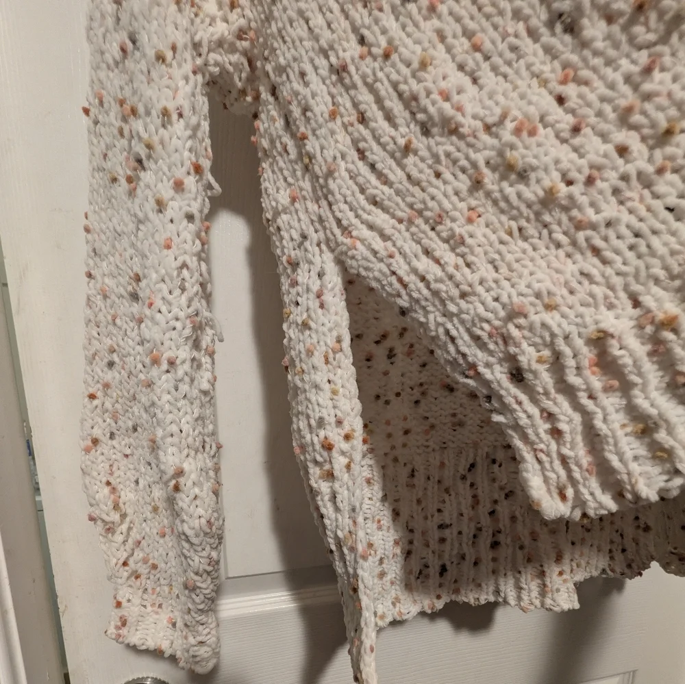 POL Chunky Knit Confetti Hoodie distressed oversized sweater Small Chenille Soft